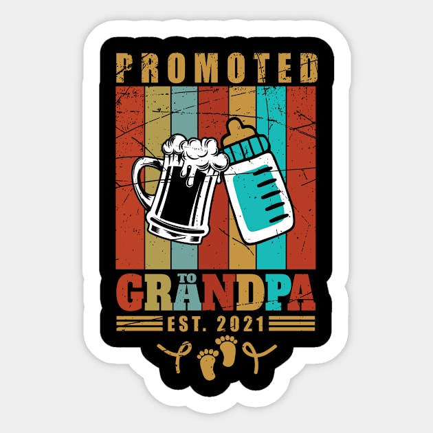 Promoted To Grandpa Baby Reveal Grandpa design EST 2021 Sticker by 2blackcherries